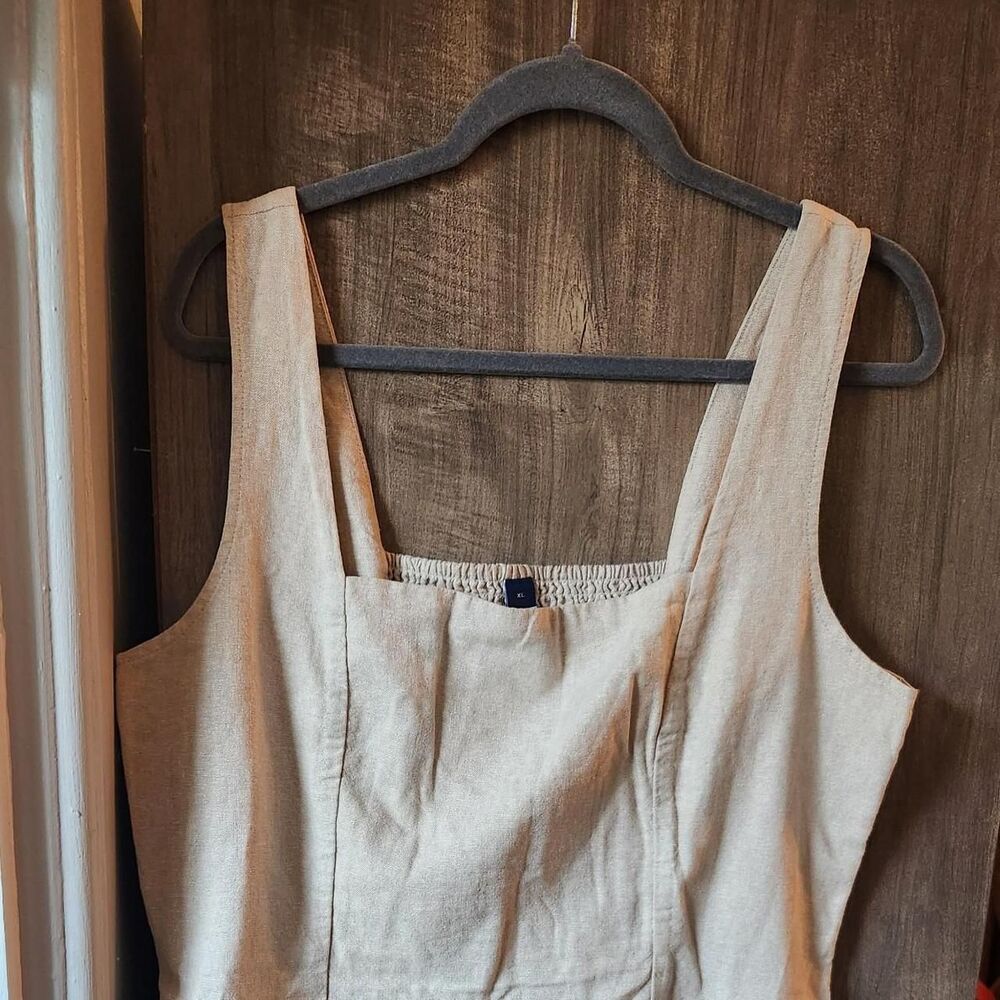Old-navy Women's Cream and Tan Dress